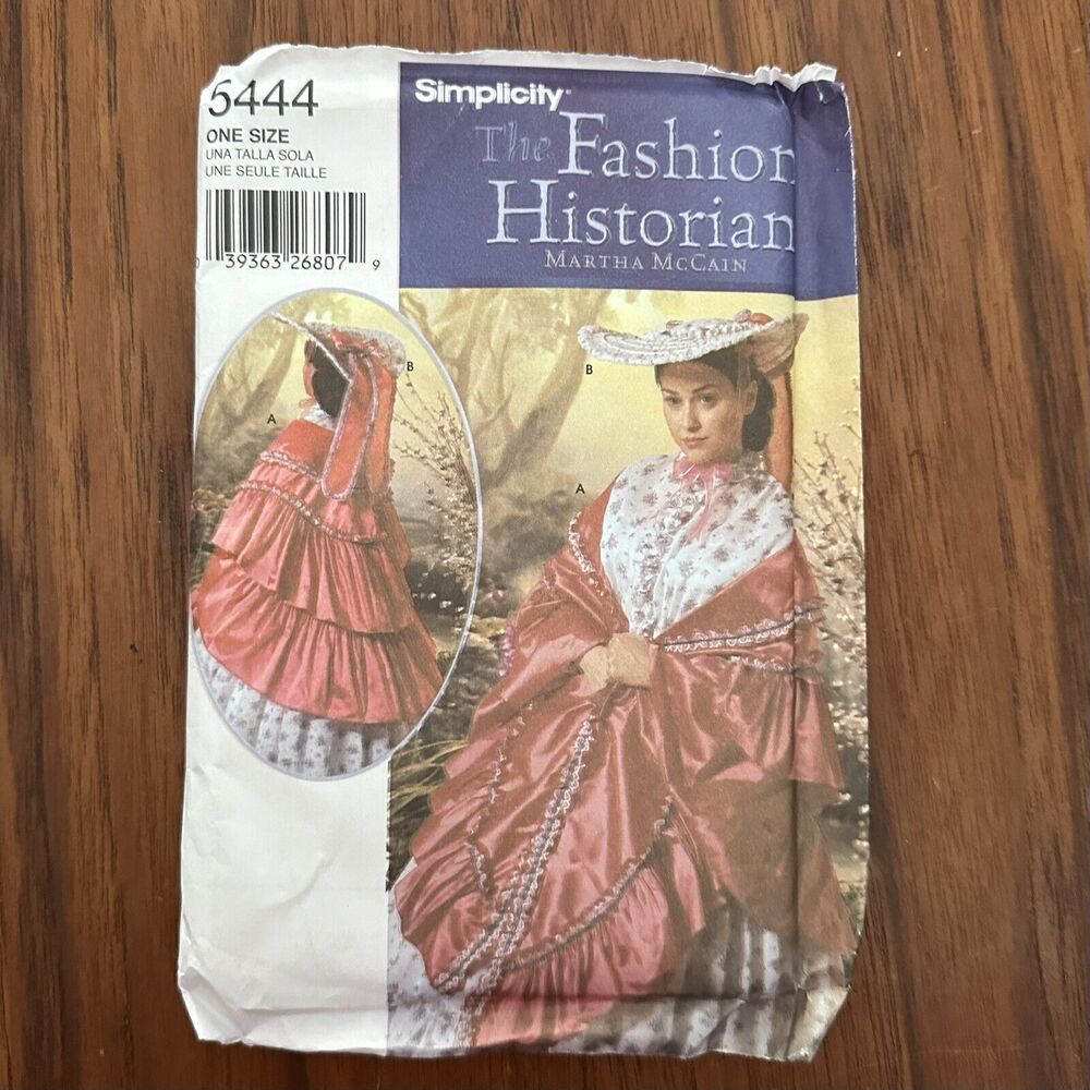 UNCUT Simplicity 5444 Ladies Hat Mantle One Size Southern Belle Costume Pattern